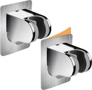 HO2ME Wall Mount Shower Bracket, No Drilling, 2-Pack, Chrome | Self-Adhesive, Wide-Angle Swivel, Fits Any Shower Space, for Handheld Shower Head, Waterproof, Just Peel-and-Stick HO2ME Wall Mount Shower Bracket, No Drilling, 2-Pack, Chrome | Self-Adhesive, Wide-Angle Swivel, Fits Any Shower Space, for Handheld Shower Head, Waterproof, Just Peel-and-Stick