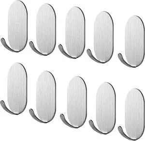 Sticky Adhesive Hooks 10 Pack Stainless Steel Stick Hooks for Hanging Towel Coat Bath Robe Key Loofah Metal Utility Hook for Kitchen Bathroom Shower Sticky Adhesive Hooks 10 Pack Stainless Steel Stick Hooks for Hanging Towel Coat Bath Robe Key Loofah Metal Utility Hook for Kitchen Bathroom Shower