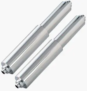 TuoxinEM 2 Pieces Universal Plastic Spring Loaded Toilet Paper Holder Roller Replacement, Tapered Ends, Chrome (Silver) TuoxinEM 2 Pieces Universal Plastic Spring Loaded Toilet Paper Holder Roller Replacement, Tapered Ends, Chrome (Silver)