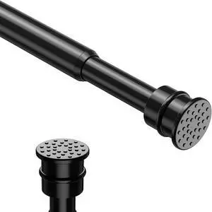 Spring Tension Rods 28-48 Inch, No Drill Tension Curtain Rods, Black | Spring loaded, adjustable, small short rod. Fits window, kitchen, doorway, cupboard, wardrobe Spring Tension Rods 28-48 Inch, No Drill Tension Curtain Rods, Black | Spring loaded, adjustable, small short rod. Fits window, kitchen, doorway, cupboard, wardrobe