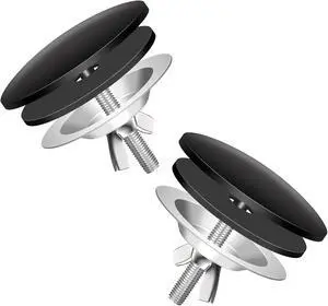 KIBBEH 2 Pack 2 Inch Sink Hole Cover | for Kitchen Stainless Steel Faucet Hole Cover,Sink Plug Stopper Kitchen,Blanking Metal Plug(Black) KIBBEH 2 Pack 2 Inch Sink Hole Cover | for Kitchen Stainless Steel Faucet Hole Cover,Sink Plug Stopper Kitchen,Blanking Metal Plug(Black)