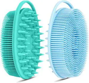2PCS Silicone Body Scrubber, Blue & Green | Premium Silicone Loofah for Women Men and Kids, Gentle Exfoliating Shower Bath Scrubber for All Kinds of Skin 2PCS Silicone Body Scrubber, Blue & Green | Premium Silicone Loofah for Women Men and Kids, Gentle Exfoliating Shower Bath Scrubber for All Kinds of Skin