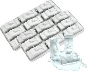 2 Pcs 9 Cavity Easter Island Moai Head Stone Statues Ice Cube Trays TPR Chocolate Candy Jello Soap Mold 2 Pcs 9 Cavity Easter Island Moai Head Stone Statues Ice Cube Trays TPR Chocolate Candy Jello Soap Mold