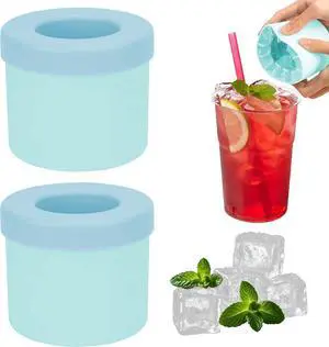 2 Pack Cylinder Silicone Ice Cube Molds, Easy-Release Ice Cube Trays for Cocktails, Whiskey, Coffee, Drinks, Portable Ice Bucket Maker Cup with Squeeze Design, 40 Pcs Ice Cubes Capacity (Blue) 2 Pack Cylinder Silicone Ice Cube Molds, Easy-Release Ice Cube Trays for Cocktails, Whiskey, Coffee, Drinks, Portable Ice Bucket Maker Cup with Squeeze Design, 40 Pcs Ice Cubes Capacity (Blue)