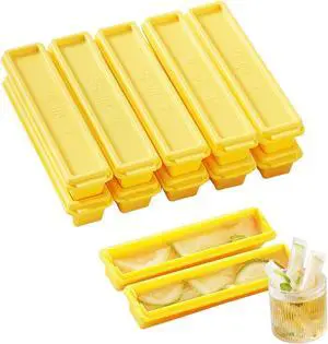 12 Pcs Water Bottle Ice Cube Trays for Freezer with Lid, Long Ice Cubes Narrow Mold Freezer Containers Flexible, Easy Release, Dishwasher Safe for Sports, Soda,Bottled Beverages (Yellow-12Pcs) 12 Pcs Water Bottle Ice Cube Trays for Freezer with Lid, Long Ice Cubes Narrow Mold Freezer Containers Flexible, Easy Release, Dishwasher Safe for Sports, Soda,Bottled Beverages (Yellow-12Pcs)