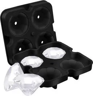 Bahoki Essentials Ice Molds - Silicone Ice Cube Tray With Lid - Fill and Release Ice Maker - Cute and Fun Shape Multipurpose Molds - Great for Parties and Events (Diamond) Bahoki Essentials Ice Molds - Silicone Ice Cube Tray With Lid - Fill and Release Ice Maker - Cute and Fun Shape Multipurpose Molds - Great for Parties and Events (Diamond)