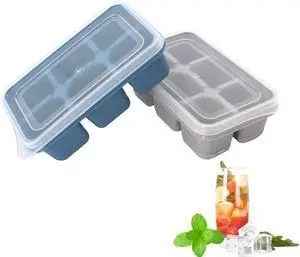 Ice Cube Trays 2 Pack - Mini Size Silicone Ice Cube Molds with Removable Lids Reusable and BPA Free for Whiskey, Cocktail, Stackable Flexible Safe Ice Cubes Ice Cube Trays 2 Pack - Mini Size Silicone Ice Cube Molds with Removable Lids Reusable and BPA Free for Whiskey, Cocktail, Stackable Flexible Safe Ice Cubes