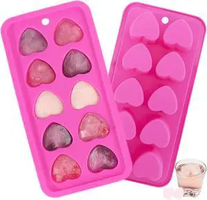 Heart Shaped Ice Cube Tray Silicone Mold, 2 Pack Pink | BPA Free, Dishwasher Safe, Easy to Release for Chocolate Candy, Cocktails, Whiskey & Drinks Heart Shaped Ice Cube Tray Silicone Mold, 2 Pack Pink | BPA Free, Dishwasher Safe, Easy to Release for Chocolate Candy, Cocktails, Whiskey & Drinks