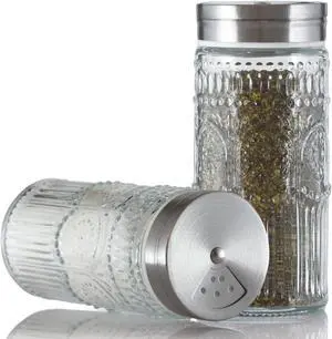 2 Pack Glass Salt and Pepper Shaker with 304 Stainless Steel Adjustable Lid, 120ml Refillable Spice Dispenser for Table, Kitchen(Tall-Sunflower) 2 Pack Glass Salt and Pepper Shaker with 304 Stainless Steel Adjustable Lid, 120ml Refillable Spice Dispenser for Table, Kitchen(Tall-Sunflower)