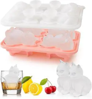 Cat Ice Cube Mold Large Ice Cube Tray with Lid for Cocktail Whiskey | Fun Shapes Ice Cube Trays for Freezer, Big Ice Molds Cute Cat Gifts for Women Cats Lovers Cat Ice Cube Mold Large Ice Cube Tray with Lid for Cocktail Whiskey | Fun Shapes Ice Cube Trays for Freezer, Big Ice Molds Cute Cat Gifts for Women Cats Lovers