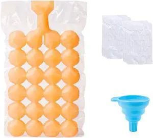 Disposable Ice Cube Bags, Stackable Easy Release Ice Cube Moulding Tray, Self Sealing Freezer, Cocktail Food Wine Cooler Ice Bags, 2400 Ice Cubes, 100 Bag (Round) Disposable Ice Cube Bags, Stackable Easy Release Ice Cube Moulding Tray, Self Sealing Freezer, Cocktail Food Wine Cooler Ice Bags, 2400 Ice Cubes, 100 Bag (Round)