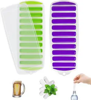 2 Pcs Long Ice Stick Tray Silicone with Lid,Water Bottle Ice Cube Tray with Easy Push and Pop Out Material, Ideal for Sports and Water Bottles 2 Pcs Long Ice Stick Tray Silicone with Lid,Water Bottle Ice Cube Tray with Easy Push and Pop Out Material, Ideal for Sports and Water Bottles
