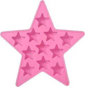 Five Star Shaped Cool Silicone Ice Cube Tray Freeze Mold Maker Tools Pentagram Ice Trays Club Bar Party for Cake, Candy, Chocolate, Gummy, Ice, Crayons, Jelly (Pink) Five Star Shaped Cool Silicone Ice Cube Tray Freeze Mold Maker Tools Pentagram Ice Trays Club Bar Party for Cake, Candy, Chocolate, Gummy, Ice, Crayons, Jelly (Pink)