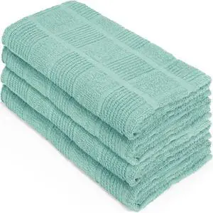 DecorRack 100% Cotton Jacquard Kitchen Towels 15x25 in, Mint Set (4 Pack) DecorRack 100% Cotton Jacquard Kitchen Towels 15x25 in, Mint Set (4 Pack)