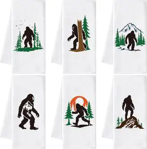 Funny Gorillas Hand Towel - 6Pcs Forest Mountain Gorilla Theme Kitchen Dishcloths Set Polyester Soft Towels for Bathroom Accessories Home Dining Decor Housewarming Gifts for Men Women Funny Gorillas Hand Towel - 6Pcs Forest Mountain Gorilla Theme Kitchen Dishcloths Set Polyester Soft Towels for Bathroom Accessories Home Dining Decor Housewarming Gifts for Men Women