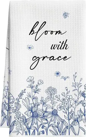 Wildflower Tea Towels For Kitchen, Bloom With Grace Blue Floral Towel, 05 | Decorative Retro Flower Hand Dish Towels For Bathroom, Vintage Pretty Housewarming Gifts For Holiday Thanksgiving Christmas Wildflower Tea Towels For Kitchen, Bloom With Grace Blue Floral Towel, 05 | Decorative Retro Flower Hand Dish Towels For Bathroom, Vintage Pretty Housewarming Gifts For Holiday Thanksgiving Christmas