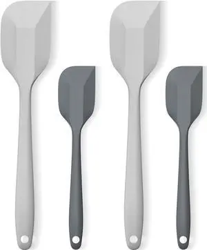 Silicone Spatula Set, Premium Spatulas Silicone Heat Resistant 2 Small & 2 Large Flexible Scraper for Nonstick Cookware, Rubber Spatula for Kitchen Mixing Baking Cooking Use, Soft Spatula - Gray Silicone Spatula Set, Premium Spatulas Silicone Heat Resistant 2 Small & 2 Large Flexible Scraper for Nonstick Cookware, Rubber Spatula for Kitchen Mixing Baking Cooking Use, Soft Spatula - Gray