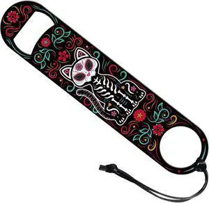 GLOBLELAND Cat Skeleton Stainless Steel Bar Bottle Opener 7x1.5" Flat Bottle Opener Bar Key Gift for Home Kitchen Bar Restaurant Club GLOBLELAND Cat Skeleton Stainless Steel Bar Bottle Opener 7x1.5" Flat Bottle Opener Bar Key Gift for Home Kitchen Bar Restaurant Club