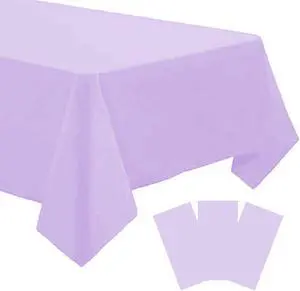 3 Pack Pastel Purple Disposable Tablecloth, 54" x 108" Lilac Purple Plastic Table Covers, Decorative Rectangle Tablecloth for Parties, Events, Wedding, Inddors & Outdoors 3 Pack Pastel Purple Disposable Tablecloth, 54" x 108" Lilac Purple Plastic Table Covers, Decorative Rectangle Tablecloth for Parties, Events, Wedding, Inddors & Outdoors