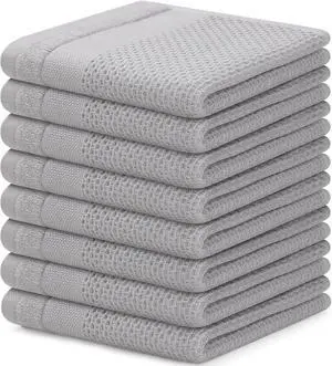 Homaxy 100% Cotton Dish Cloths, 8 Pack - 12 x 12 Inches, Light Grey | Waffle Weave Super Soft and Absorbent Dish Towels Quick Drying Dishcloths, 12 x 12 Inches Homaxy 100% Cotton Dish Cloths, 8 Pack - 12 x 12 Inches, Light Grey | Waffle Weave Super Soft and Absorbent Dish Towels Quick Drying Dishcloths, 12 x 12 Inches