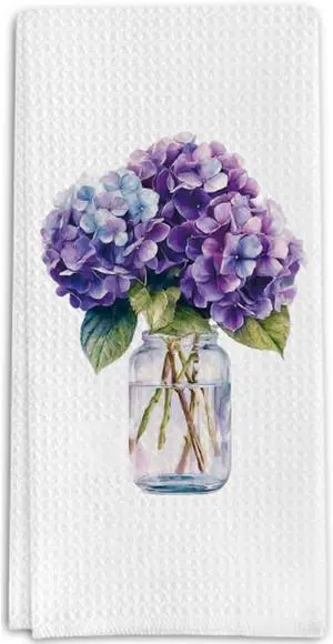 Hydrangea Gifts Kitchen Towels, Purple Hydrangea Decorative Towels for Bar Kitchen Bathroom Hydrangea Gifts Kitchen Towels, Purple Hydrangea Decorative Towels for Bar Kitchen Bathroom