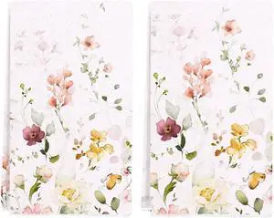 Spring Summer Kitchen Towel 18x26 Inch,Whildflower Floral Green and White Dish Towels Hand Towels for Farmhouse Framhouse Kitchen Decoration (Set of 2) Spring Summer Kitchen Towel 18x26 Inch,Whildflower Floral Green and White Dish Towels Hand Towels for Farmhouse Framhouse Kitchen Decoration (Set of 2)