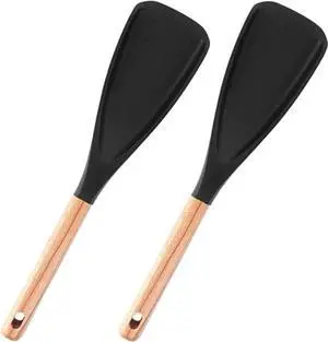 Cedar and Ash Spoonula,Multifunction Spatula Cooking Spoon,Non stick Flat Serving Spoons, Heat Resistant Kitchen Cucharras for Mixing, Stiring, Scooping, Scraping, Basting (2 Black) Cedar and Ash Spoonula,Multifunction Spatula Cooking Spoon,Non stick Flat Serving Spoons, Heat Resistant Kitchen Cucharras for Mixing, Stiring, Scooping, Scraping, Basting (2 Black)
