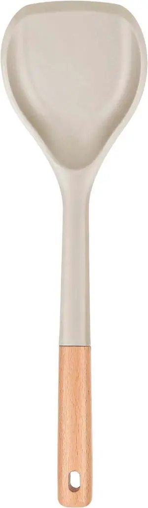 Badiano Nonstick Silicone Wok Spatula, Flexible Edge for Pans,13 in, Khaki | Food Grade,Slip Resistant comfortable Wooden Handle, Heat Resistant BPA-Free Kitchen Spatulas for Cooking Badiano Nonstick Silicone Wok Spatula, Flexible Edge for Pans,13 in, Khaki | Food Grade,Slip Resistant comfortable Wooden Handle, Heat Resistant BPA-Free Kitchen Spatulas for Cooking