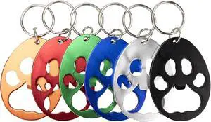 Swatom Dog Paw Keychain Bottle Opener Beer Opener Tool, Key Tag Chain Ring, 6 Piece Swatom Dog Paw Keychain Bottle Opener Beer Opener Tool, Key Tag Chain Ring, 6 Piece