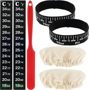 7pcs Replacement Set for Sourdough Starter Jar, Sourdough Starter Kit with Cloth Cap Silicone Spatula Date Band Temperature Paper for Yeast Bread Baking Supplies 7pcs Replacement Set for Sourdough Starter Jar, Sourdough Starter Kit with Cloth Cap Silicone Spatula Date Band Temperature Paper for Yeast Bread Baking Supplies