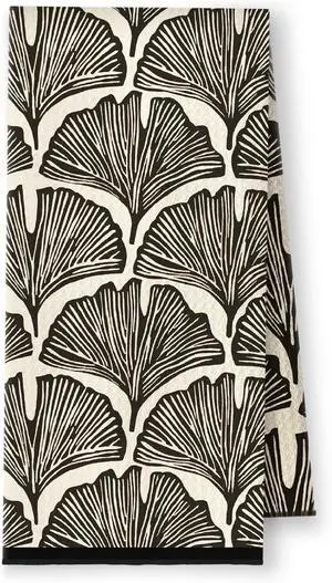 Black Abstract Ginkgo Leaf Kitchen Towels, Boho Abstract Fanshaped Dish Tea Towels, Mid Century Modern Art Deco Decorative Hand Towel for Bathroom Kitchen, 16x24 Inch Black Abstract Ginkgo Leaf Kitchen Towels, Boho Abstract Fanshaped Dish Tea Towels, Mid Century Modern Art Deco Decorative Hand Towel for Bathroom Kitchen, 16x24 Inch