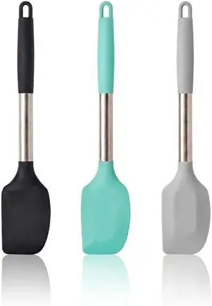 Steel Handle Silicone Spatula Set Silicone Spatula for Baking | 13.2" Large Non Stick Rubber Spatulas for mixing cooking Kitchen Utensils Jar Scrape (3-Pack) Steel Handle Silicone Spatula Set Silicone Spatula for Baking | 13.2" Large Non Stick Rubber Spatulas for mixing cooking Kitchen Utensils Jar Scrape (3-Pack)