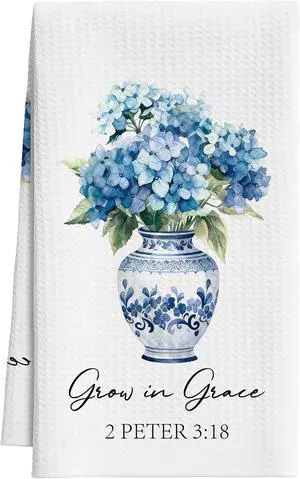 Christian Floral Kitchen Towels, Blue White Porcelain Hydrangea Towel, 06 | Chinoiserie Floral Scripture Tea Hand Dish Towel For Bathroom, Religious Bible Housewarming Gifts For Thanksgiving Christmas Christian Floral Kitchen Towels, Blue White Porcelain Hydrangea Towel, 06 | Chinoiserie Floral Scripture Tea Hand Dish Towel For Bathroom, Religious Bible Housewarming Gifts For Thanksgiving Christmas