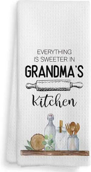Grandma's Kitchen Towels and Dishcloths, Grandma Gifts Gift Ideas, for Grandma, Grandma's Drying Cloth Hand Towels Tea Towels for Bathroom Kitchen, 16×24 Inch Grandma's Kitchen Towels and Dishcloths, Grandma Gifts Gift Ideas, for Grandma, Grandma's Drying Cloth Hand Towels Tea Towels for Bathroom Kitchen, 16×24 Inch