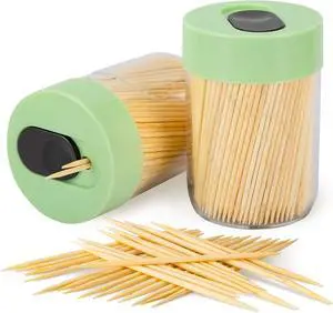 Sturdy Toothpick Holder with 800 Natural Toothpicks Wooden 2Pack Green | Upgraded Resistant Bend & Break Durable Tooth Picks for Teeth Cleaning DIY Crafts Appetizer Olive Barbecue Fruit Food Sturdy Toothpick Holder with 800 Natural Toothpicks Wooden 2Pack Green | Upgraded Resistant Bend & Break Durable Tooth Picks for Teeth Cleaning DIY Crafts Appetizer Olive Barbecue Fruit Food