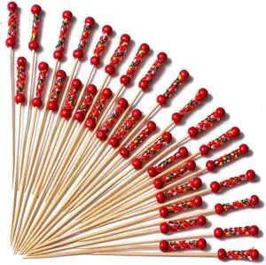 PuTwo Red Bamboo Cocktail Decorative Appetizers Picks 100pcs 4.7 Inch | Red Cocktail Picks Toothpicks for Appetizers Food Drink Fruit Sandwich BBQ Wedding Party Charcuterie Party Supplies PuTwo Red Bamboo Cocktail Decorative Appetizers Picks 100pcs 4.7 Inch | Red Cocktail Picks Toothpicks for Appetizers Food Drink Fruit Sandwich BBQ Wedding Party Charcuterie Party Supplies
