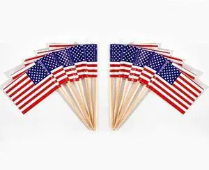 CYPS 100 Pcs USA American Flag US Toothpick Flags, Small Mini Stick Cupcake Toppers US Flags,4th of July,Veterans Day,Country Picks Party Decoration Celebration Cocktail Food Bar Cake Flags CYPS 100 Pcs USA American Flag US Toothpick Flags, Small Mini Stick Cupcake Toppers US Flags,4th of July,Veterans Day,Country Picks Party Decoration Celebration Cocktail Food Bar Cake Flags