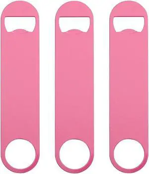 3 Pack 7" Heavy Duty Flat Bottle Opener, Pink 3 Pack 7" Heavy Duty Flat Bottle Opener, Pink