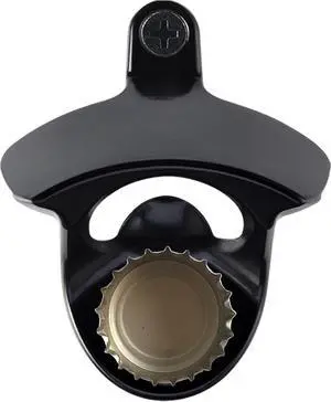 Black Magnetic Wall Mounted Beer Bottle Cap Opener Stainless Metal | Built-in Magnets to Catch Cap, Screw in Wooden Caddy Post Board Cart Black Magnetic Wall Mounted Beer Bottle Cap Opener Stainless Metal | Built-in Magnets to Catch Cap, Screw in Wooden Caddy Post Board Cart