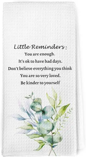 Dibor Inspirational Kitchen Towels Dishcloth, Positive Affirmations Decor Dish Towels, Minimalist Botanical Little Reminders Motivational Decorative Hand Tea Towel for Bathroom Kitchen, 16x24 Inch Dibor Inspirational Kitchen Towels Dishcloth, Positive Affirmations Decor Dish Towels, Minimalist Botanical Little Reminders Motivational Decorative Hand Tea Towel for Bathroom Kitchen, 16x24 Inch