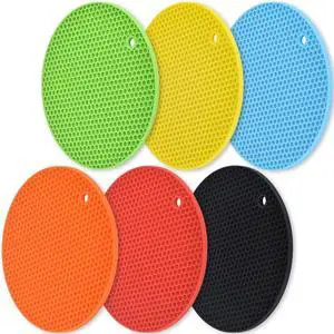 homEdge Silicone Trivets Mat, 6 Packs Multipurpose Non Slip Heat Resistant Pot Holder-Assorted Color homEdge Silicone Trivets Mat, 6 Packs Multipurpose Non Slip Heat Resistant Pot Holder-Assorted Color
