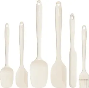 NileHome 6 Pieces Silicone Spatula Set with Silicone Brush,Mixing-Ivory | Food-Grade Material,Heat Resistant Up to 600°F,Dishwasher Safe,BPA-Free NileHome 6 Pieces Silicone Spatula Set with Silicone Brush,Mixing-Ivory | Food-Grade Material,Heat Resistant Up to 600°F,Dishwasher Safe,BPA-Free