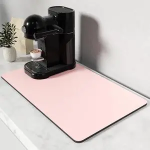 Rnivvi Coffee Mat, 12" x 19" Coffee Bar Mats for Espresso Machine Station Accessories and Organizer, Hide Stain Rubber Backed Absorbent Dish Drying Pad for Kitchen Counter, Cute Bar Decor Pad, Pink Rnivvi Coffee Mat, 12" x 19" Coffee Bar Mats for Espresso Machine Station Accessories and Organizer, Hide Stain Rubber Backed Absorbent Dish Drying Pad for Kitchen Counter, Cute Bar Decor Pad, Pink