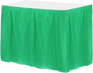 MECCANIXITY Dark Green Plastic Table Skirts,29 in x 14 Ft Table Covers | Disposable Rectangle Tables Skirts for ,for Birthday Wedding Party MECCANIXITY Dark Green Plastic Table Skirts,29 in x 14 Ft Table Covers | Disposable Rectangle Tables Skirts for ,for Birthday Wedding Party