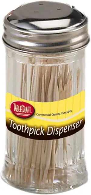 Tablecraft Products Glass Toothpick Dispenser with Picks Tablecraft Products Glass Toothpick Dispenser with Picks
