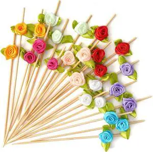 Minisland Multicolor Rose Flower Bamboo Cocktail Picks, Fancy Toothpicks | 4.7 in Decorative Appetizer Skewers,100 ct. Great for Charcuterie, Weddings, Bridal Showers, Valentines, Birthdays. MSL129 Minisland Multicolor Rose Flower Bamboo Cocktail Picks, Fancy Toothpicks | 4.7 in Decorative Appetizer Skewers,100 ct. Great for Charcuterie, Weddings, Bridal Showers, Valentines, Birthdays. MSL129