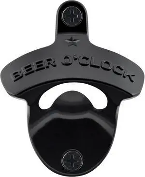 Black Bottle Cap Opener Wall Mounted Stainless BEER O'CLOCK | Funny Embossed, Mounting Hardware Included, Screw in Wood Table Cooler Fridge Black Bottle Cap Opener Wall Mounted Stainless BEER O'CLOCK | Funny Embossed, Mounting Hardware Included, Screw in Wood Table Cooler Fridge