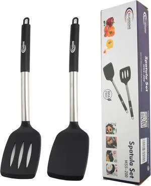 Premium Silicone Spatula Set (2-Piece) High Heat-Resistant, Non-Slip Grip Baking, Cooking, Mixing BPA-Free, Great Gift for Home Chefs, Premium Silicone Spatula Set (2-Piece) High Heat-Resistant, Non-Slip Grip Baking, Cooking, Mixing BPA-Free, Great Gift for Home Chefs,
