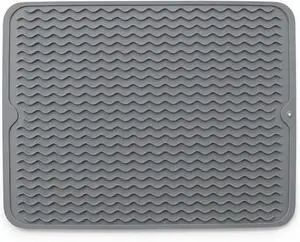 Silicone Dish Drying Mat 16 x 12 Inch, Non-Slip Heat Resistant Food-Grade Silicone Dish Pad, Easy Clean Multipurpose Sink Mat & Counter Protector, Dark Gray Silicone Dish Drying Mat 16 x 12 Inch, Non-Slip Heat Resistant Food-Grade Silicone Dish Pad, Easy Clean Multipurpose Sink Mat & Counter Protector, Dark Gray