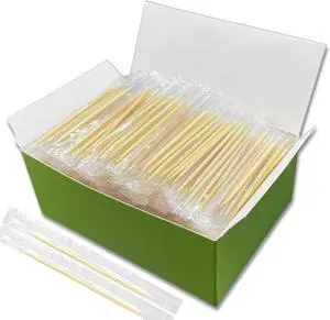 Bamboo Toothpicks 2000 Count, Individually Wrapped, Dual-Pointed Tips, 2.55 Inch, Disposable & Sanitary, Ideal for Dental Care, Food Picking, Home, Restaurant, and Travel Bamboo Toothpicks 2000 Count, Individually Wrapped, Dual-Pointed Tips, 2.55 Inch, Disposable & Sanitary, Ideal for Dental Care, Food Picking, Home, Restaurant, and Travel